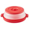 Collapsible Microwave Splatter Cover with Steaming Tray & Food Strainer Lid