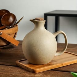 rustic ceramic olive oil dispenser large capacity soy sauce & chili oil bottle
