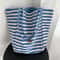 Korean Style Canvas Tote Bag for Women with Large Capacity Striped Shoulder Design