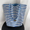 Korean Style Canvas Tote Bag for Women with Large Capacity Striped Shoulder Design