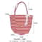 Korean Style Canvas Tote Bag for Women with Large Capacity Striped Shoulder Design