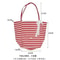 Korean Style Canvas Tote Bag for Women with Large Capacity Striped Shoulder Design
