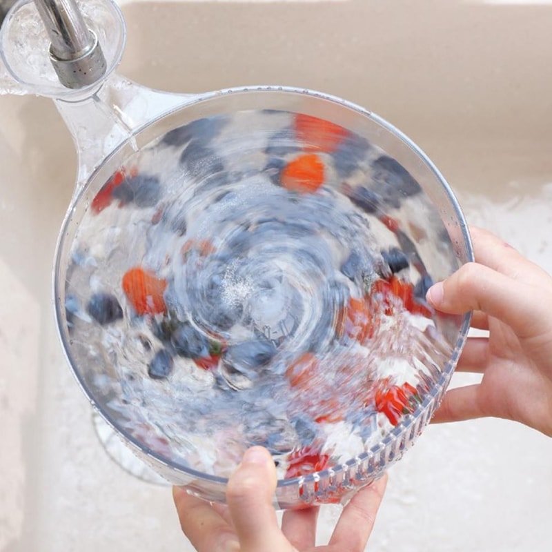 FreshFlow Automatic Fruit Washer Bowl With Strainer For Fruits Vegetables Berries 2