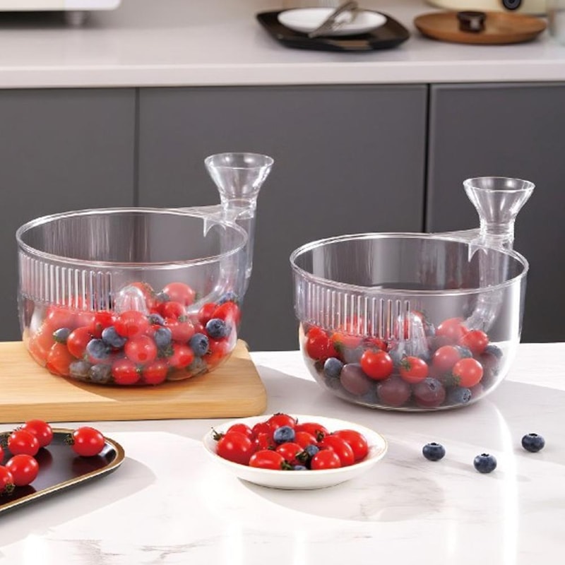 FreshFlow Automatic Fruit Washer Bowl With Strainer For Fruits Vegetables Berries 3