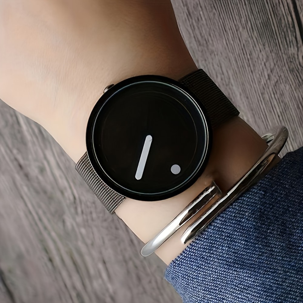 Nordic Dot Dial Minimalist Watch with Stainless Steel Band for Men & Women
