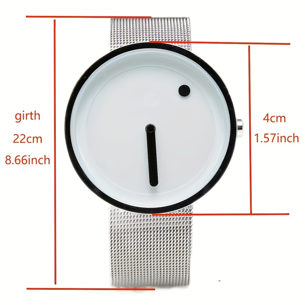 Nordic Dot Dial Minimalist Watch with Stainless Steel Band for Men & Women