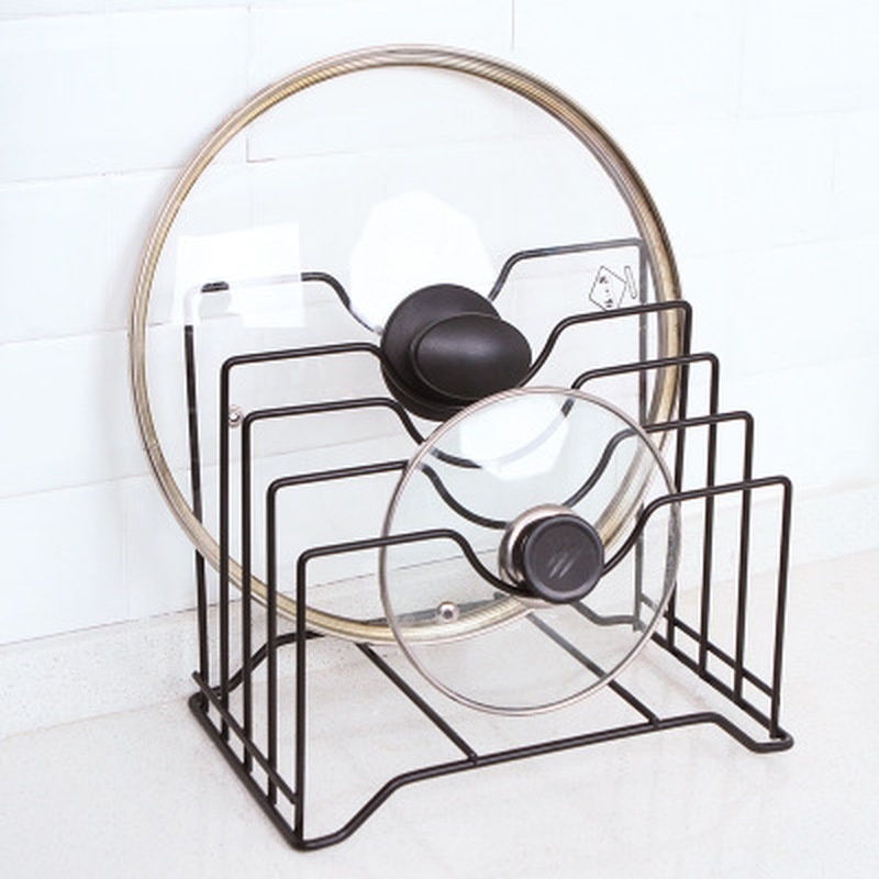 SpaceSaver Pot Lid Organizer And Pan Rack For Kitchen Cabinets Countertops 1