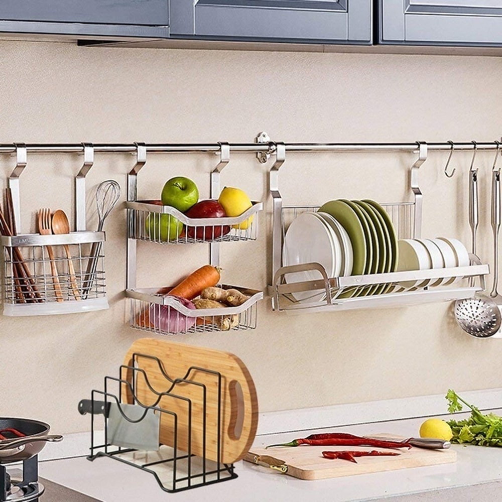 SpaceSaver Pot Lid Organizer And Pan Rack For Kitchen Cabinets Countertops 3