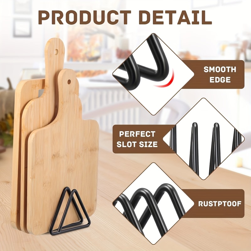Heavy Duty Cutting Board Organizer Rack For Kitchen Counter Cabinet Storage 4