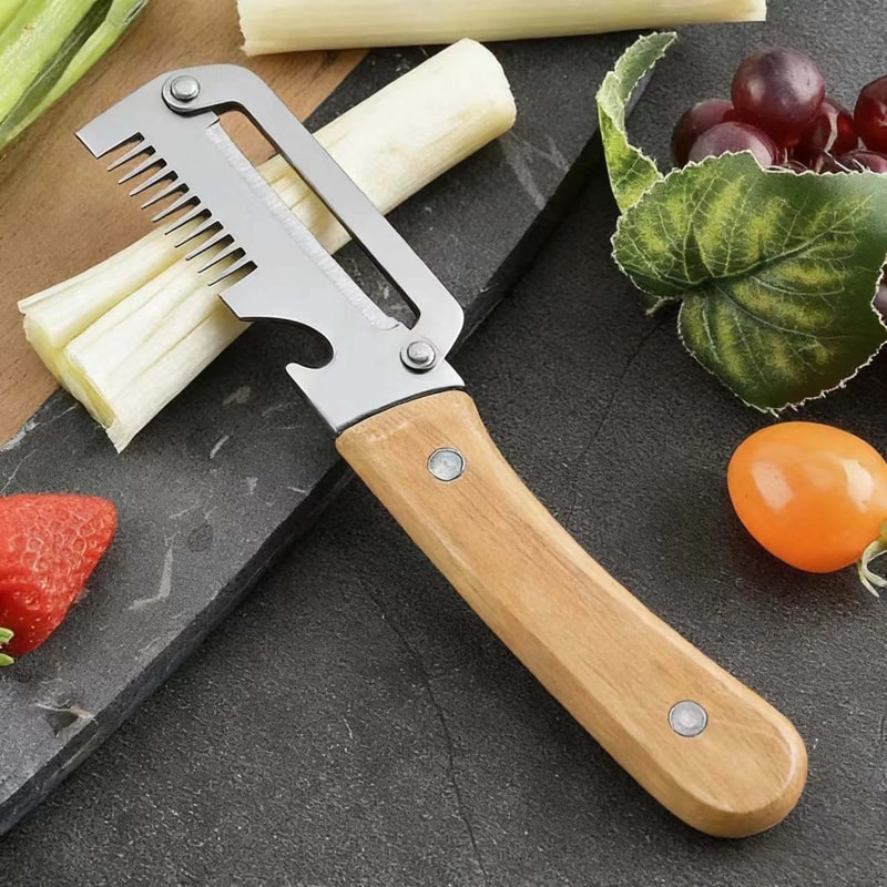 Paring Knife Vegetable Peeler With Ergonomic Wooden Handle 3