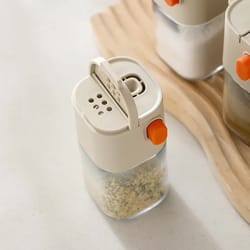 precision press glass spice dispenser for smart salt & seasoning control