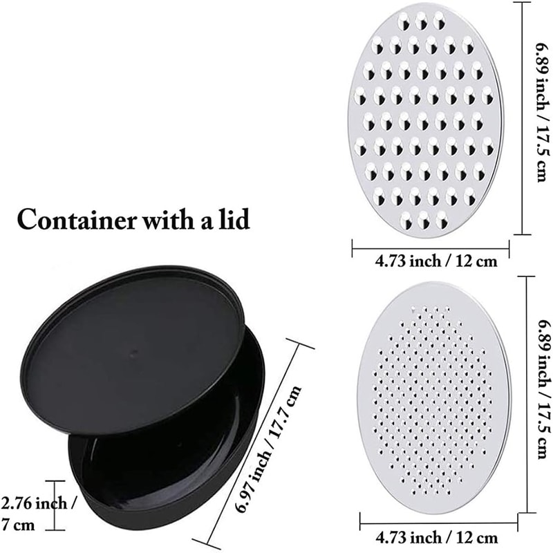 FreshPrep Cheese Grater with Container Lid Stainless Steel Kitchen Grater for Cheese Garlic & Ginger