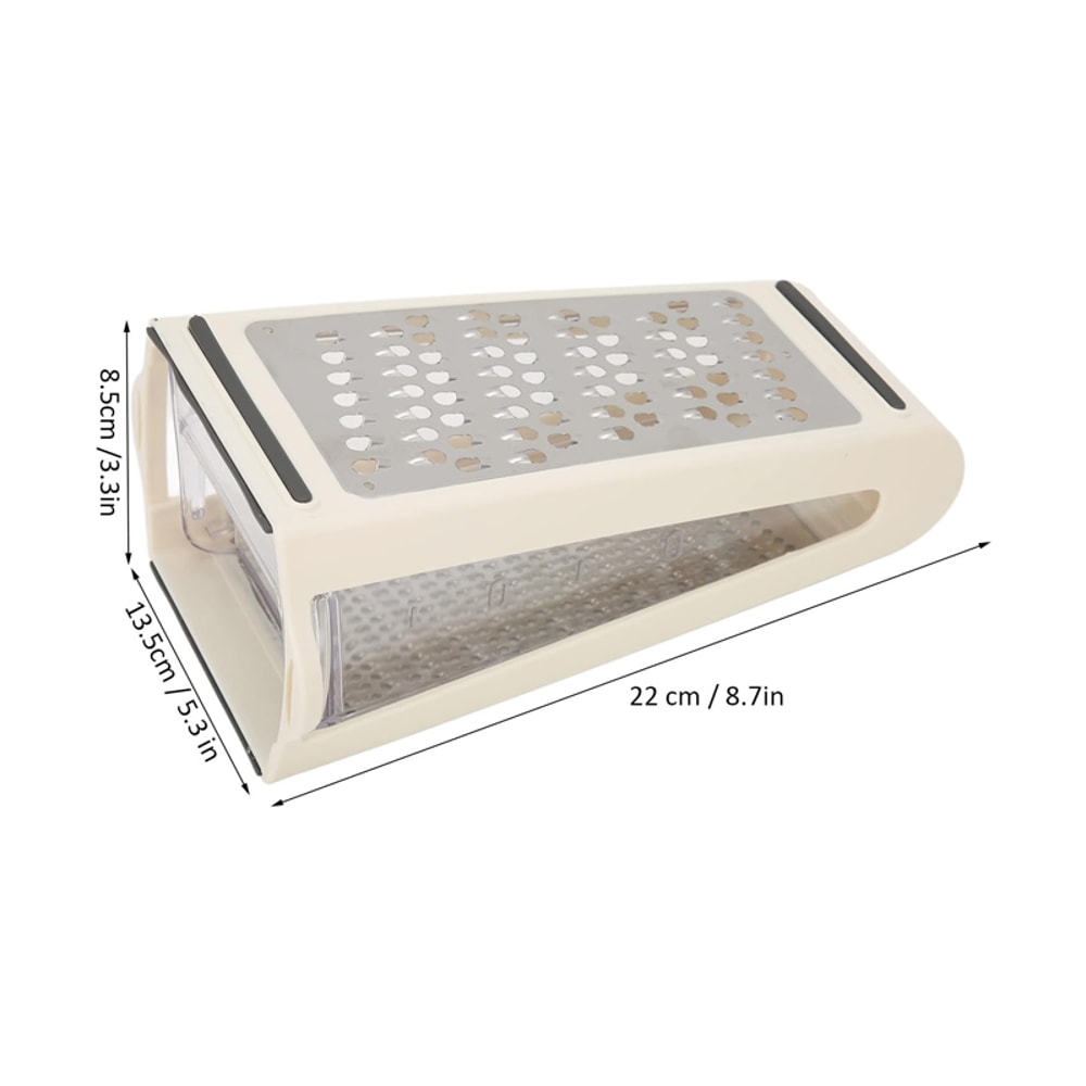 Stainless Steel Cheese Grater Vegetable Slicer With DoubleSided Blades And Storage Box 3