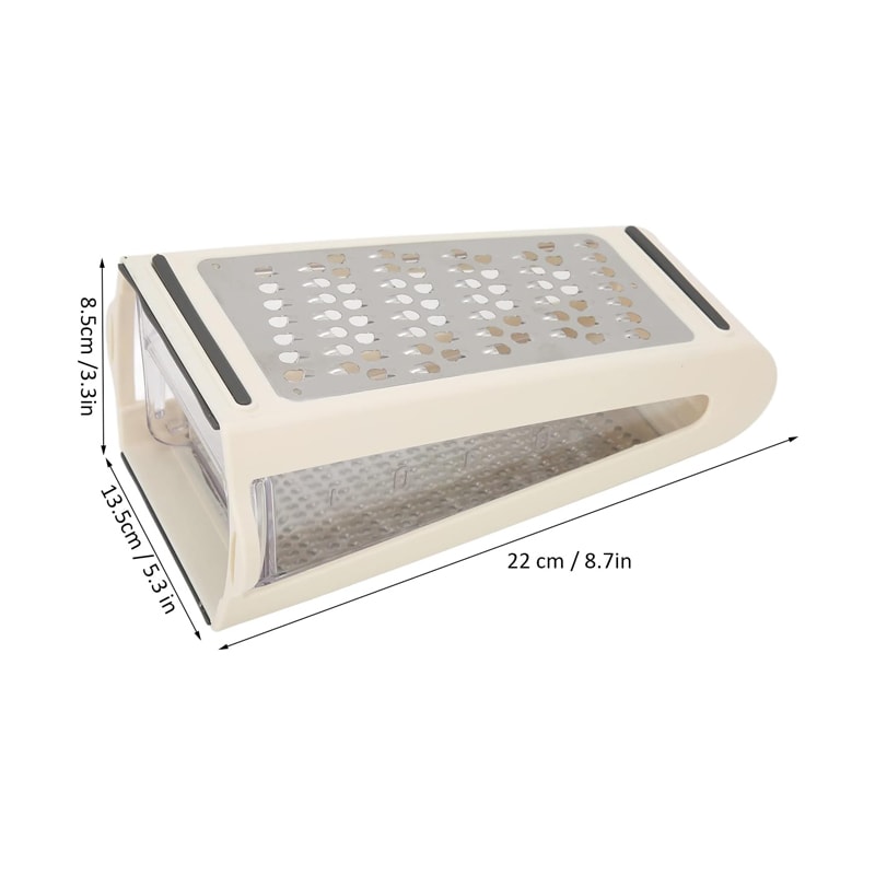 Stainless Steel Cheese Grater Vegetable Slicer With DoubleSided Blades And Storage Box 3