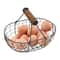Farmhouse Egg Storage Basket with Wooden Handle for Kitchen Counter Fruit and Bread Organizer