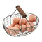 Farmhouse Egg Storage Basket with Wooden Handle for Kitchen Counter Fruit and Bread Organizer