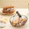 Farmhouse Egg Storage Basket with Wooden Handle for Kitchen Counter Fruit and Bread Organizer