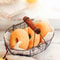 Farmhouse Egg Storage Basket with Wooden Handle for Kitchen Counter Fruit and Bread Organizer