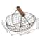 Farmhouse Egg Storage Basket with Wooden Handle for Kitchen Counter Fruit and Bread Organizer