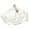 Farmhouse Egg Storage Basket with Wooden Handle for Kitchen Counter Fruit and Bread Organizer
