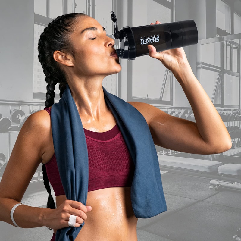 Triple Layer Protein Shaker Bottle With Storage Compartments For Gym Fitness Meal Prep 3