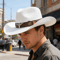 Vintage Western Straw Cowboy Hat With Wide Brim Sun Protection For Men Women 3