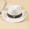Vintage Western Straw Cowboy Hat With Wide Brim Sun Protection For Men Women 7