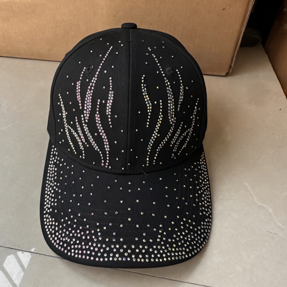 Luxury Rhinestone Baseball Cap For Women Men Breathable Adjustable Sun Hat 5