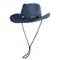 Vintage Western Straw Cowboy Hat with Wide Brim UV Protection for Beach & Outdoor Style
