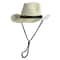 Vintage Western Straw Cowboy Hat with Wide Brim UV Protection for Beach & Outdoor Style