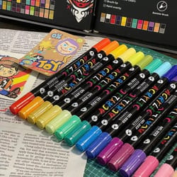 dual tip acrylic paint markers for rock painting, wood crafts & calligraphy