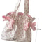 Sweet Bow Canvas Tote Bag Large Capacity Shoulder Bag For Everyday Style 2