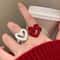 Sweetheart Enamel Heart Ring for Women Adjustable Fashion Jewelry