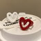Sweetheart Enamel Heart Ring for Women Adjustable Fashion Jewelry