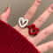 Sweetheart Enamel Heart Ring for Women Adjustable Fashion Jewelry