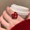 Sweetheart Enamel Heart Ring for Women Adjustable Fashion Jewelry