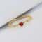 Ruby Heart CZ Engagement Ring for Women Thin Band Romantic Promise Jewelry
