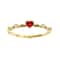 Ruby Heart CZ Engagement Ring for Women Thin Band Romantic Promise Jewelry