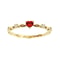 Ruby Heart CZ Engagement Ring for Women Thin Band Romantic Promise Jewelry
