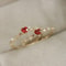 Ruby Heart CZ Engagement Ring for Women Thin Band Romantic Promise Jewelry