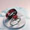 Dragon Heart Gothic Couple Ring with Red Crystal Zircon