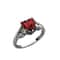 Dragon Heart Gothic Couple Ring with Red Crystal Zircon