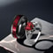 Dragon Heart Gothic Couple Ring with Red Crystal Zircon