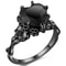 Dark Romance Gothic Skull Ring With Red Crystal Heart For Women 0