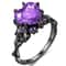 Dark Romance Gothic Skull Ring With Red Crystal Heart For Women 2