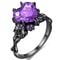 Dark Romance Gothic Skull Ring With Red Crystal Heart For Women 2