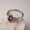 Crimson Heart Sterling Silver Red Zircon Gothic Engagement Ring