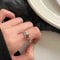 Crimson Heart Sterling Silver Red Zircon Gothic Engagement Ring