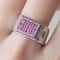 Blue Heart CZ Couple Ring Silver Tone Engagement Band