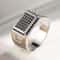 Blue Heart CZ Couple Ring Silver Tone Engagement Band
